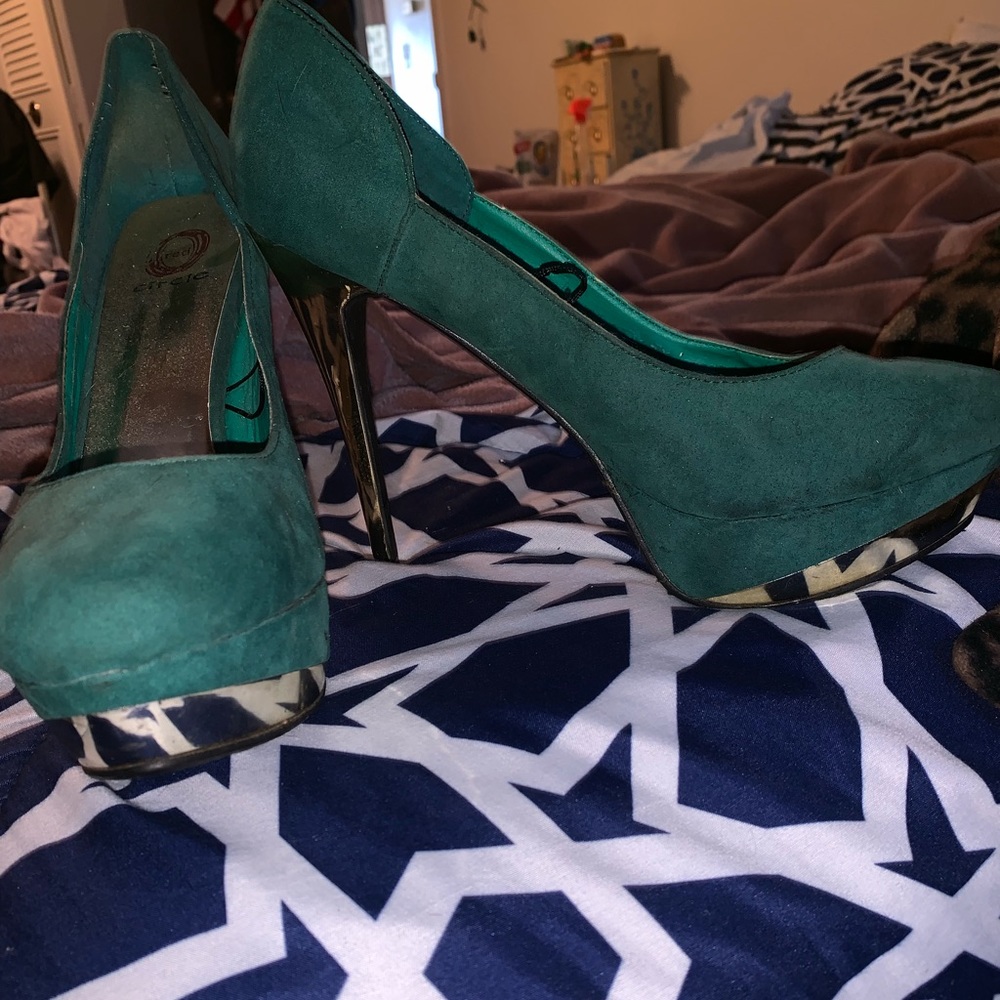 Emerald green heels